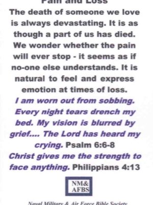 Pain and Loss Prayer Card