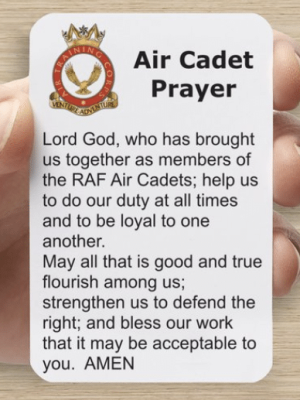 Air Cadet Prayer Card